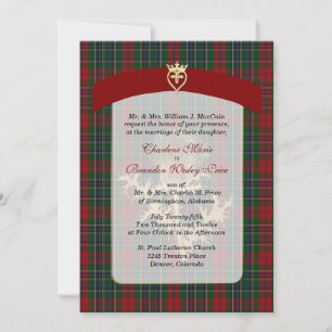 Élégant Clan MacCain Plaid Faire-part de mariage