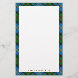 Elegant Clan MacLeod of Harris Tartan Plaid Stationery