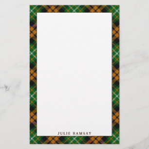 Elegant Clan Ramsay Orange Hunting Tartan Plaid Stationery