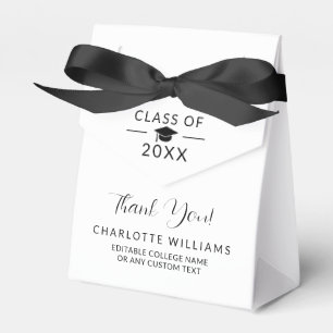 Elegant Class 2025 Graduation Party Thank You Favor Box