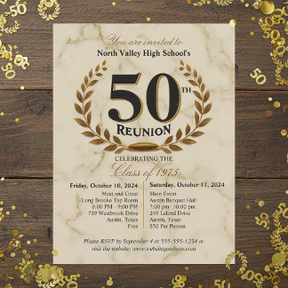 Elegant Class of 1975 50th High School Reunion Postcard