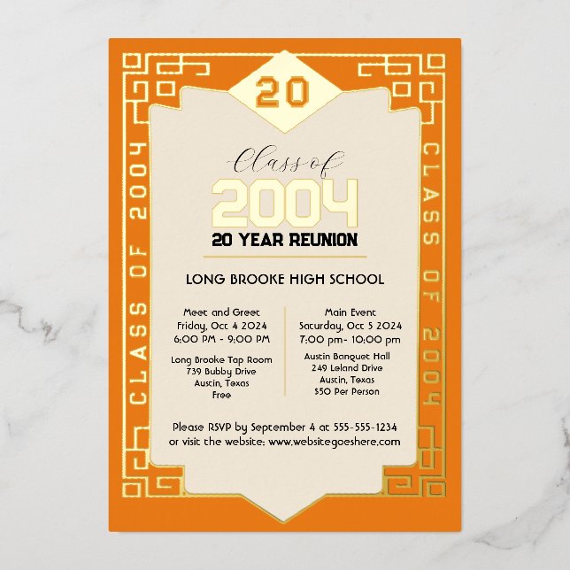 Elegant Class of 2004 20 Year High School Reunion (Front)