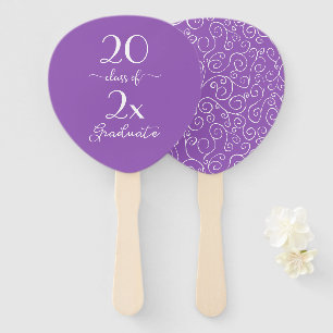 Elegant Class Of 2023 Graduate Violet Pattern Hand Fan