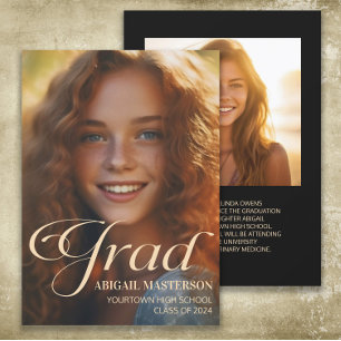 Elegant Class of 2024 Photo Grad Graduation 