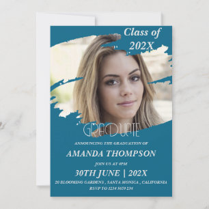 Elegant Class Of 2025 Grad Photo Graduation Party Invitation