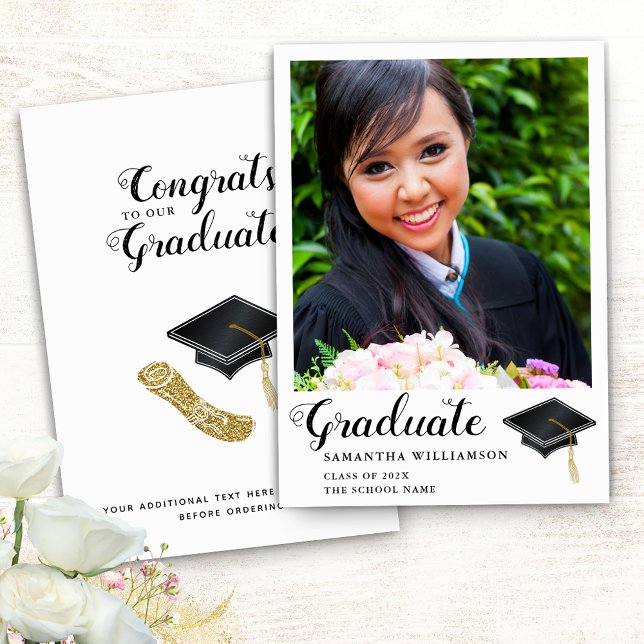 Elegant Class of 2025 Graduate Photo Graduation Announcement (Creator Uploaded)