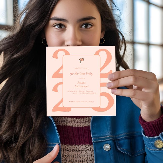 Elegant Class of 2025 Minimalist  Graduation Party Magnetic Invitation (Elegant Class of 2025 Minimalist Graduation Party Magnetic Invitation)