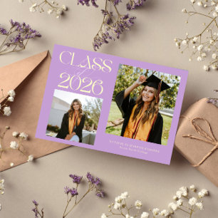 Elegant Class of 2026 Typography Grad Wisteria Announcement