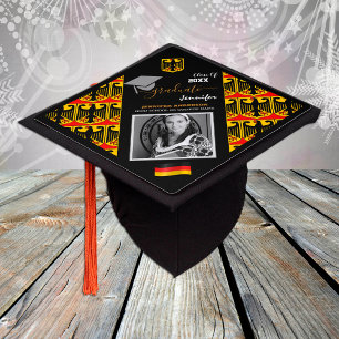 Elegant Class of 20XX Germany, Photo & German Flag Graduation Cap Topper