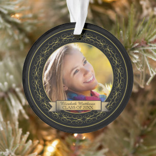 Elegant Class Year Graduation Photo Keepsake Ornament