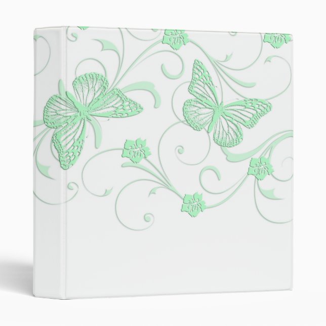 Élégant Classeur de papillon vert rêve (Devant/Côté)