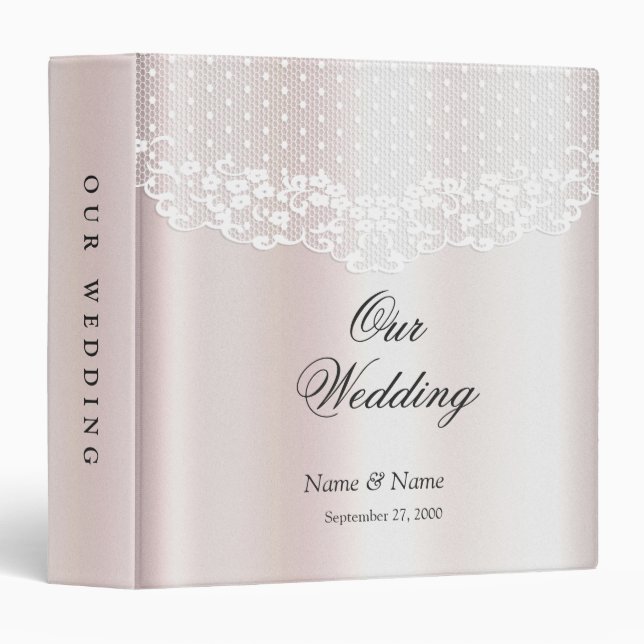 Élégant Classeur floral dentelle blanche (Devant/Côté)