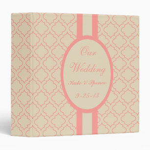 Élégant Classeur Mariage corail personnalisé