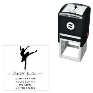 Elegant Classic Ballet Dancer Personal Stationery Self-inking Stamp