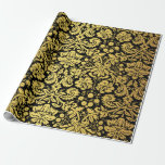 Elegant Classic Black and Gold Royal Damask Wrapping Paper<br><div class="desc">Elegant Classic Black and Gold Royal Damask Pattern for All Purpose It's perfect for Birthday,  Holiday,  Christmas,  Anniversary,  Wedding,  Baby Shower,  and more. The Background Colour is Changeable by clicking "customize it" button.</div>