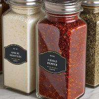 Elegant Classic Black and Gold Spice Jar Labels