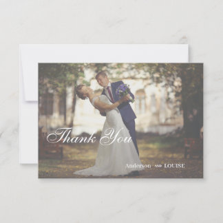 Elegant Classic Black and White Calligraphy Weddin Thank You Card
