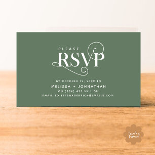 Elegant Classic, Black Script, RSVP respond Enclosure Card