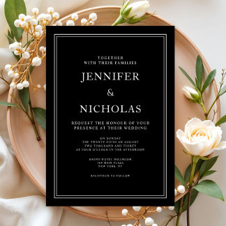 Elegant Classic Black Wedding Invitation