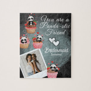 Elegant Classic Black & White Bridesmaid Proposal Jigsaw Puzzle