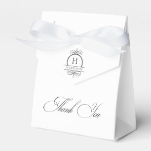 Elegant Classic Black & White Thank You Favour Box