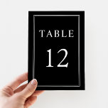 Elegant Classic Black White Wedding   Table Number<br><div class="desc">Editable Elegant Classic Black White Wedding Table Number card Template</div>