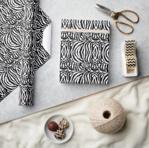 Elegant classic Black white zebra pattern Wrapping Paper