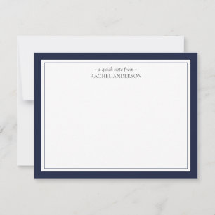 Elegant Classic Blue Double Border Personalised Card