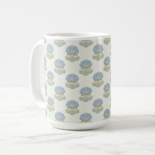 Elegant Classic Blue Green Arts & Crafts Floral  Coffee Mug