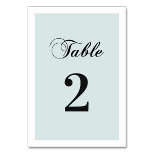 Elegant classic blue wedding. Simple calligraphy Table Number