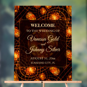Elegant Classic Boho Modern Gold #901 Wedding Acrylic Sign