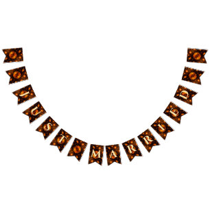 Elegant Classic Boho Modern Gold #901 Wedding Bunting Flags