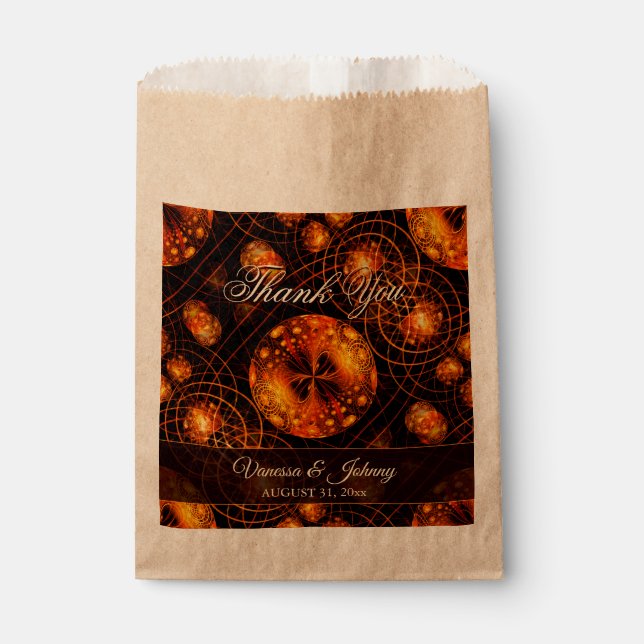 Elegant Classic Boho Modern Gold #901 Wedding Favour Bag (Front)