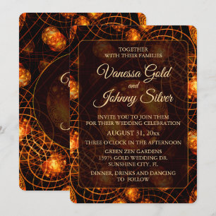 Elegant Classic Boho Modern Gold #901 Wedding Invitation