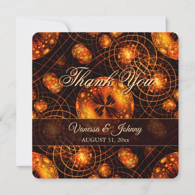 Elegant Classic Boho Modern Gold #901 Wedding Thank You Card (Front)