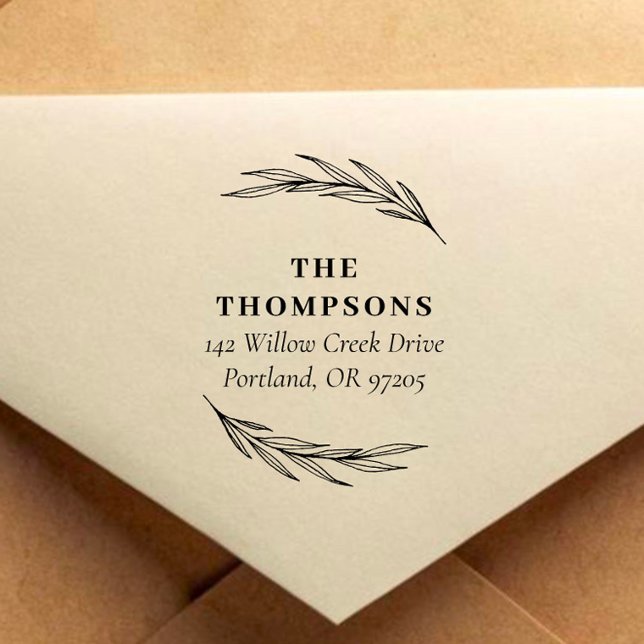 Elegant & Classic Botanical Return Address Self-inking Stamp (Creator Uploaded)