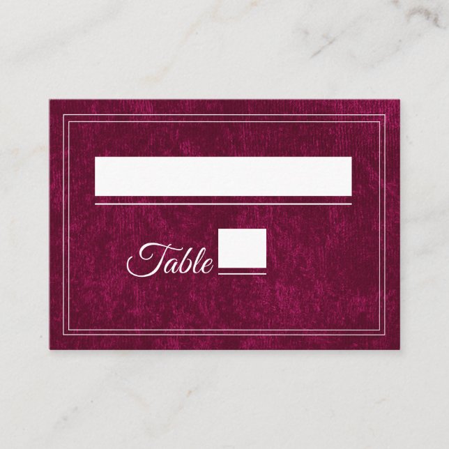 Elegant Classic Burgundy Berry Wedding Place Card (Front)