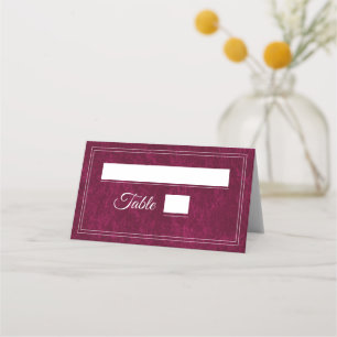 Elegant Classic Burgundy Berry Wedding Place Card