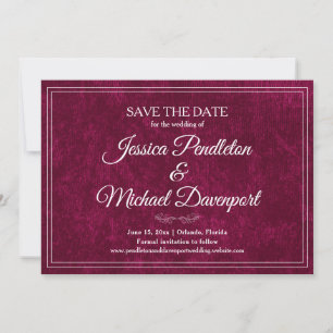 Elegant Classic Burgundy Berry Wedding Save Date Save The Date