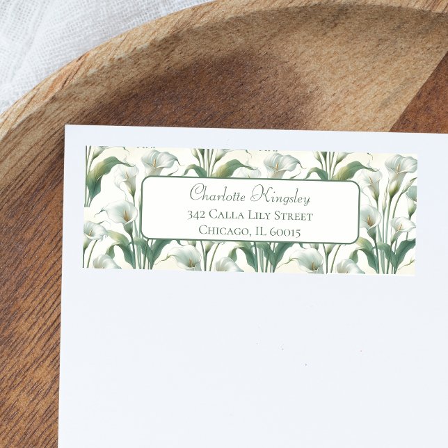 Elegant Classic Calla Lily Pretty Return Address (Creator Uploaded)