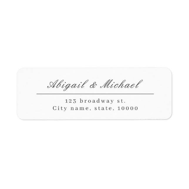 Elegant classic calligraphy return address (Front)