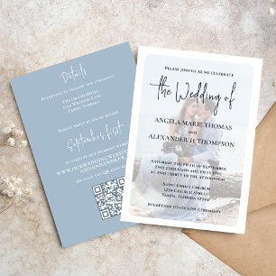 Elegant Classic Calligraphy RSVP Simple Photo Invitation