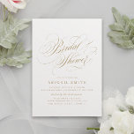 Elegant classic calligraphy vintage Bridal Shower Invitation<br><div class="desc">Modern classic bridal shower calligraphy design in colour editable gold colour,  simple and elegant. Great minimalist bridal shower cards for vintage wedding,  traditional wedding,  and classic wedding. 
See all the matching pieces in collection.</div>