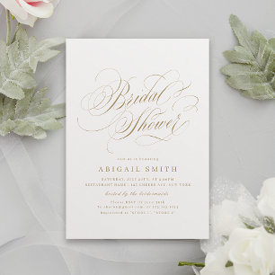Elegant classic calligraphy vintage Bridal Shower Invitation