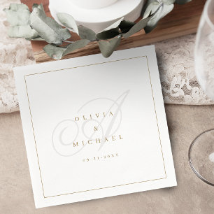 Elegant classic calligraphy vintage wedding napkin