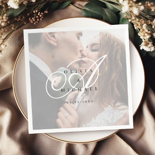 Elegant classic calligraphy vintage wedding napkin