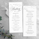 Elegant classic calligraphy vintage wedding program<br><div class="desc">Modern classic wedding calligraphy design in colour editable charcoal black and white,  simple and elegant. great wedding programs for classic vintage wedding,  traditional wedding and formal wedding
See all the matching pieces in collection.</div>