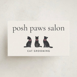 Elegant Classic Cat Grooming Business Card
