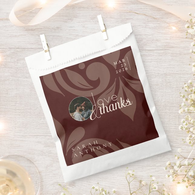 Elegant Classic Chic Damask Photo Wedding Favour Bag (Creator Uploaded)