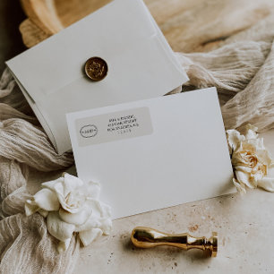 Elegant Classic Chic Gray Monogram Return Address